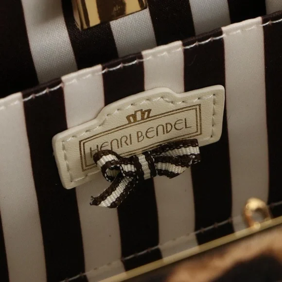 Henri Bendel Leopard Print Calf Hair Clutch Detachable Chain Strap & Box NIB - Picture 5 of 6